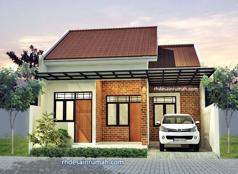 Rumah Atap Pelana Aksen Bata Expose di Bogor