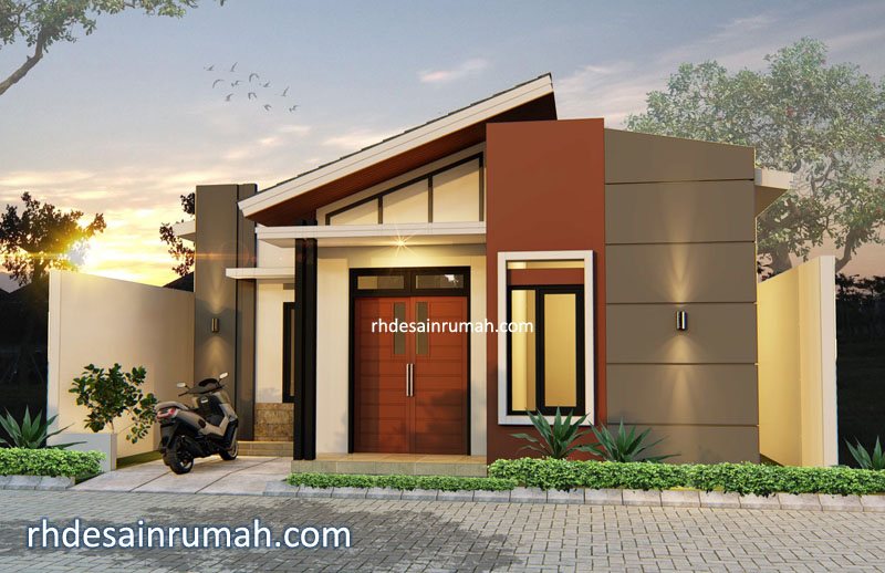 Rumah modern Warna merah bata di Bogor